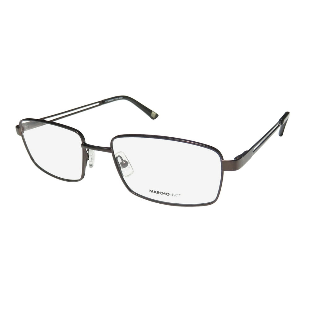 New Marchon Nyc East Side Spruce Street Mens Rectangular FullRim Brown