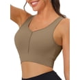 thumbnail image 4 of Unique Bargains Women's Sports Bra High Impact Workout Wirefree Padded Bras S Khaki, 4 of 6