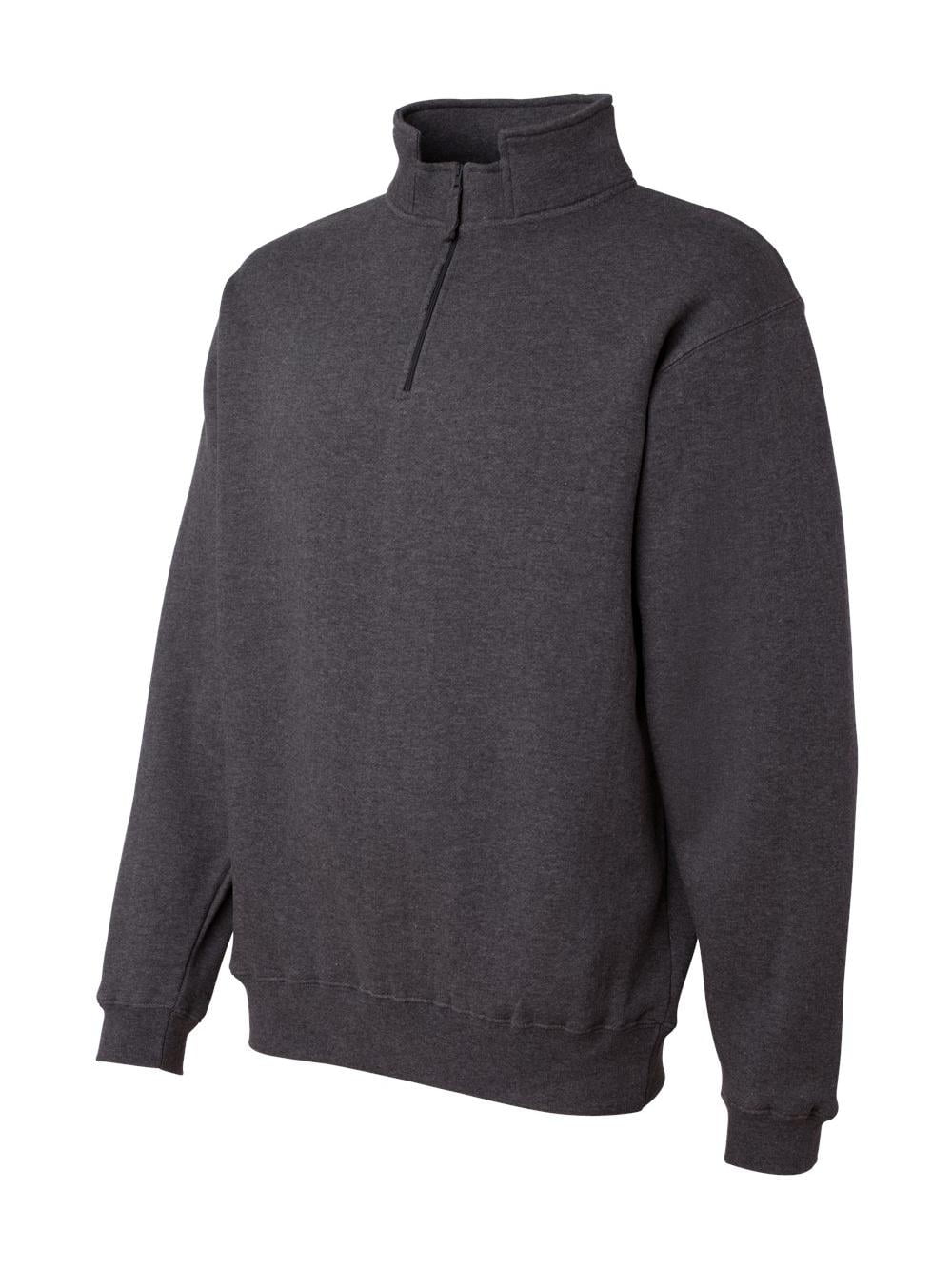 J America JA8634 Heavyweight Fleece Quarter Zip - Charcoal Heather - M