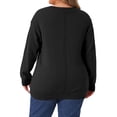 thumbnail image 3 of Agnes Orinda Plus Size Sweater for Women Long Sleeve V Neck Fall Knit Casual Basic Pullover Sweater Tops 3X Black, 3 of 6