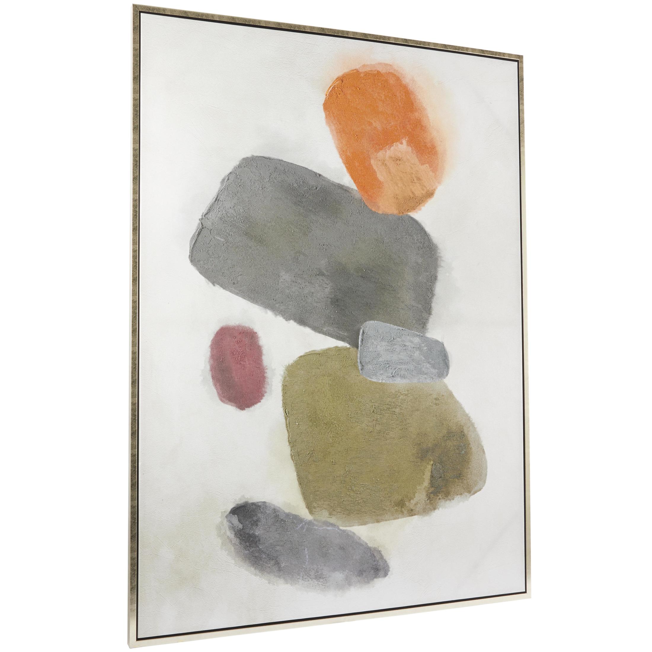 66" x 48" Abstract Square Shaped Geometric Framed Wall Art with White Washed Backing, by DecMode