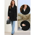 thumbnail image 2 of DARING DIVA Women's Lapel Collared Belted Trench Outerwear Coat XS Black, 2 of 6