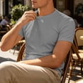 thumbnail image 5 of JOANKDMI Waffle Knit T-Shirts for Men Short Sleeve Casual Crew Neck Tops Lightweight Breathable Textured Basic Tees Everyday Comfort Fit Summer Activewear, M-5XL, 5 of 9