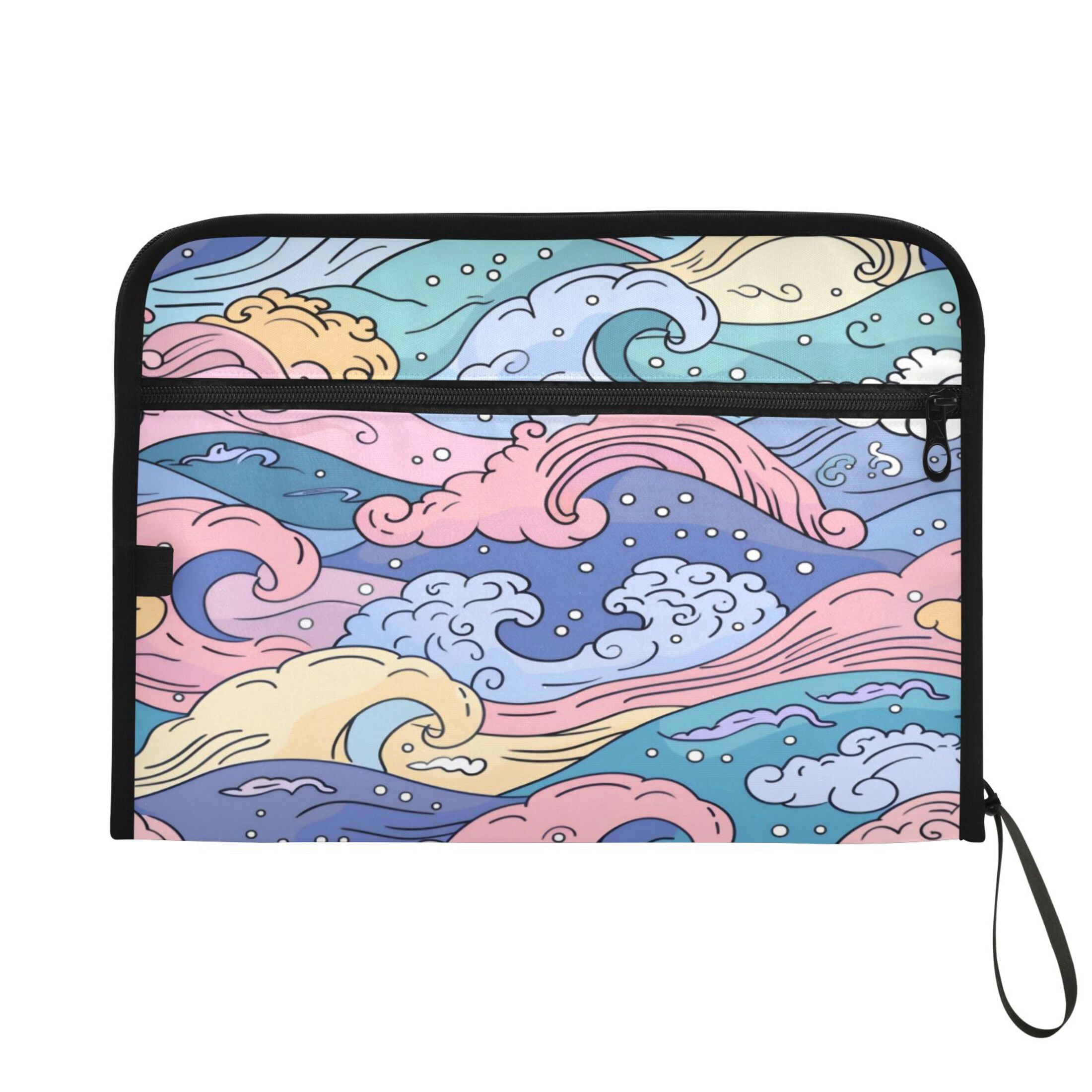 Organ Folder 14.2 x 0.8 x 10.6 Inches 13 Separate Pockets A4 Size Documents Folder A Sort Storage File Manager For The Home Office Colorful Sea