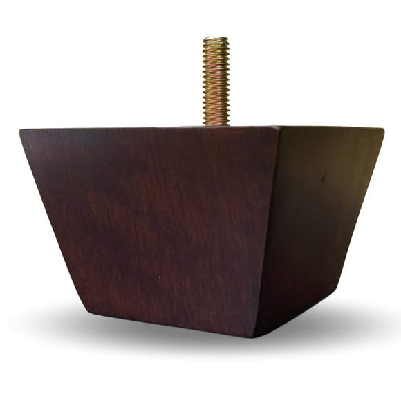 Elegent Upholstery Pieds de Meubles en Bois Massif 2 Pouces Finition Pyramide Noyer - Ensemble de 4