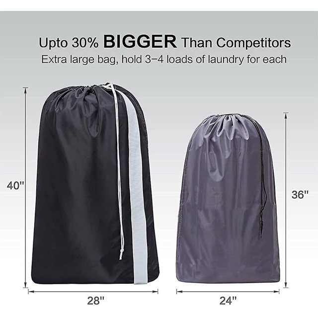CARBONLIKE 2 Pack Xl Bolsa de lavandería con correa, lavable a máquina Organizador de ropa sucia grande
