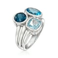 thumbnail image 3 of Ross-Simons 4.00 ct. t.w. Blue Topaz Ring in Sterling Silver, Women's, Adult, 3 of 5