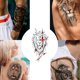 thumbnail image 3 of Kotbs 6 Hojas de Tatuaje Temporal de Brazo Completo, Tatuajes Temporales Extra Grandes Impermeables para Mujeres, Hombres, Adultos, Calavera Negra, Rosa, Arte Corporal, Tatuaje, Tatuaje Falso, 3 of 6