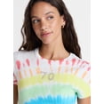 thumbnail image 4 of No Boundaries Pride Tie Dye Ribbed Graphic Cotton Baby Tee, Women's XXS-XXL, 4 of 5