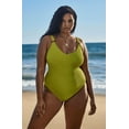 thumbnail image 6 of Time and Tru Women's and Women’s Plus Crinkle Plunge One-Piece Swimsuit, Sizes XS-3X, 6 of 6