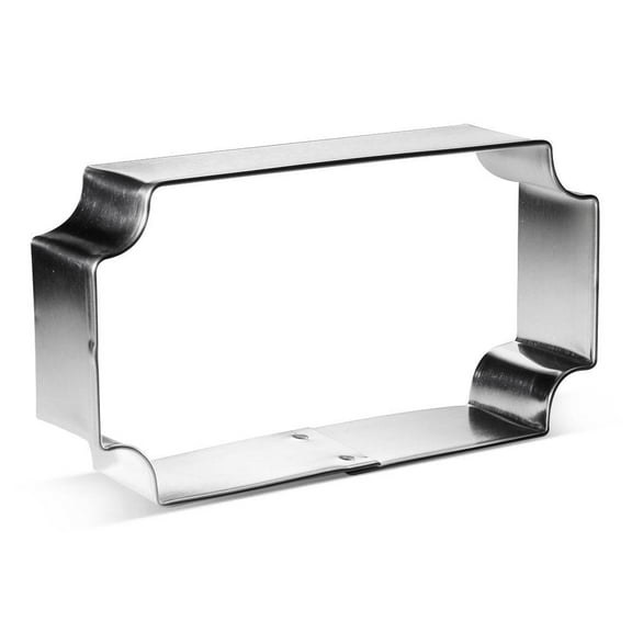 Ticket Plaque Cookie Cutter 3.75 in B1567 - Foose Cookie Cutters - USA Tin Plate Steel