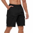 thumbnail image 2 of Cargo Shorts for Men Summer Casual Elastic Waist Straight Leg Knee Length Hiking Work Shorts with Pockets, 2 of 8