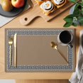 thumbnail image 2 of Geometric Greek Key Design Placemats Set of 4 Brown Place Mats Table Mats Kitchen Dining Home Outdoor Party Table Decoration, 2 of 9
