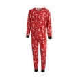 thumbnail image 3 of Family Christmas Pajamas Elk Snowflake Printing Long Sleeve Zipper Hooded Tops + Pants Sleepwear for Mother/Father/Kid, 3 of 10