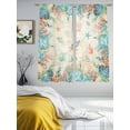 thumbnail image 3 of Beach Coastal Sheer Curtains 63 Inch Length 2 Panels Set Window Treatments, Summer Coral Starfish Nautical Ocean Vintage Rod Pocket Semi Curtains for Living Room/Bedroom/Kitchen Décor, 104"W x 63"L, 3 of 7