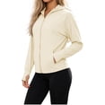 thumbnail image 3 of Plus Size Women's Loose Fit Long Sleeve Solid Color Zipper Hoodie Sun Protection Yoga Jacket Top Soft Versatile Cover Up for Workout Running Outdoor Sports | CSEONE,Yellow 2XL, 3 of 8