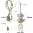 thumbnail image 5 of TOMIYA White Wood Swag light Bedroom Plug in Hanging Lamp with Cord Dimmer Switch 11.5FT, 5 of 8