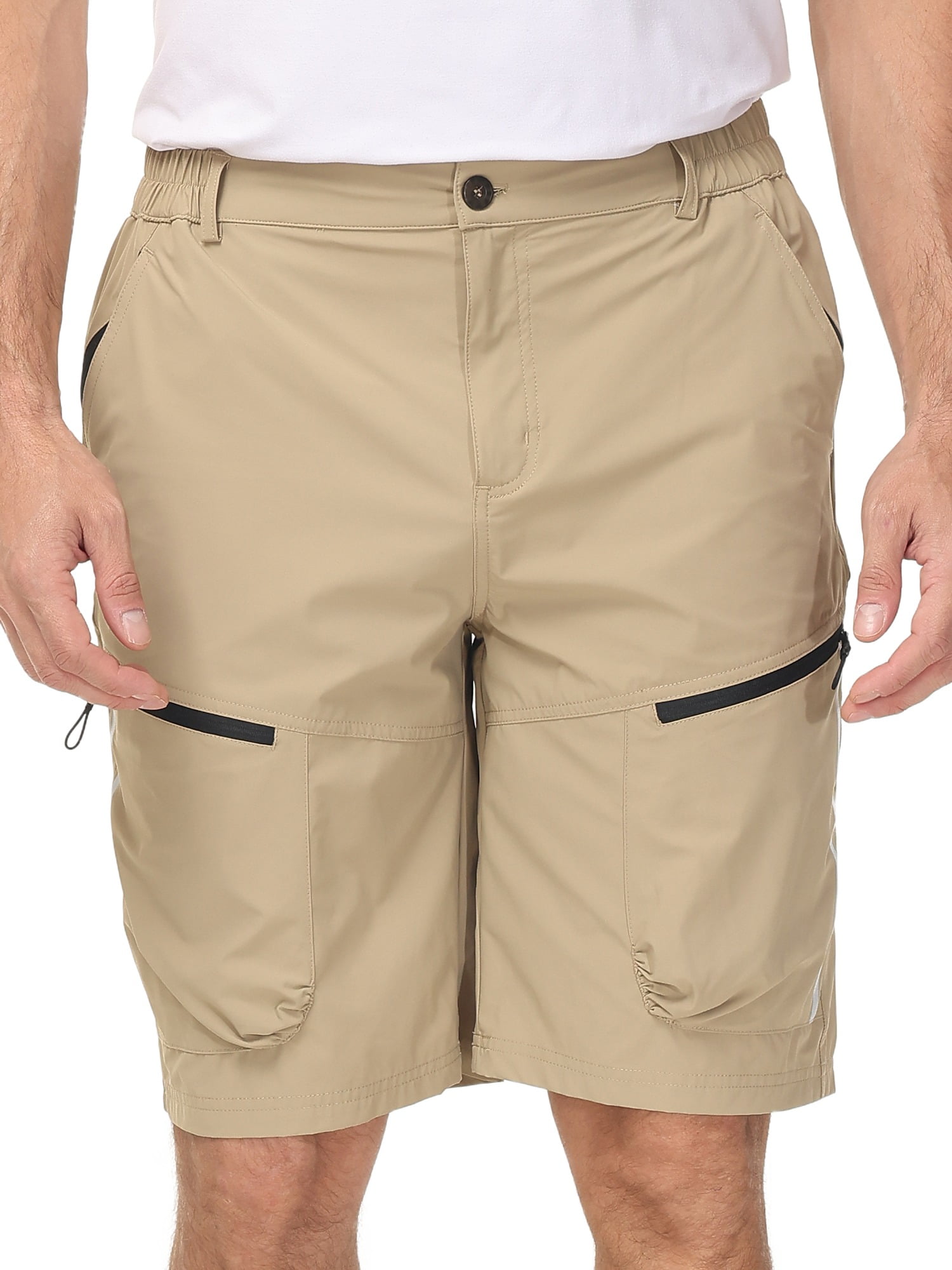 Pdbokew Men's Hiking Cargo Shorts Waterproof Reflective Stripe with 6