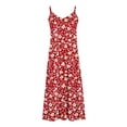 thumbnail image 4 of Robe d'Été pour Femmes Sans Manches à Col en V Imprimée Décontractée Longue Maxi pour Plage Vacances Tenue d'Extérieur, 4 of 8