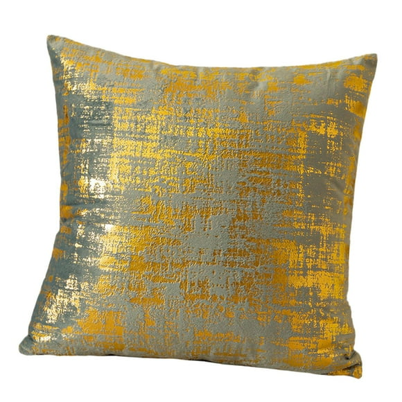 Funda de cojín de terciopelo dorado Macarena 45 cm para habitación de invitados cama dormitorio