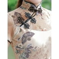 thumbnail image 6 of Women's Vintage Floral Cheongsam Qipao Dress – Beige Bridal & Wedding Guest Maxi Dress, Short Sleeve Chinese Traditional Evening Gown with Side Slit for Garden Party, Cultural Events, Formal Occasion, 6 of 8