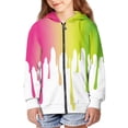 thumbnail image 4 of Xoenoiee 3D Color Drops Print Kids Zip Up Hoodie for Girls Boys 11-13 Years Fall Outfits Hooded Jacket with Pocket Teens Youth Athletic Hoodies Long Sleeve Casual Coat Top, 4 of 7