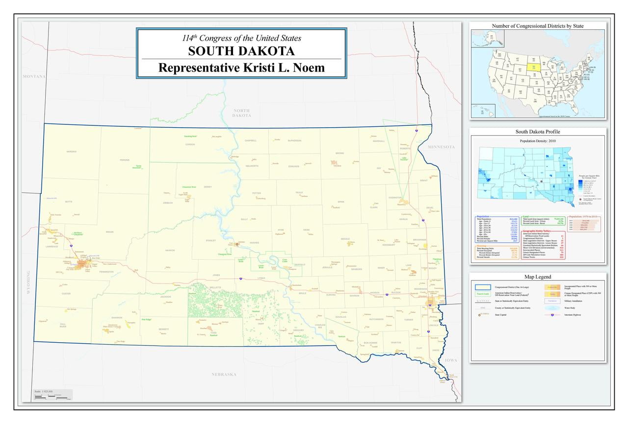 South Dakota Districts Map