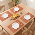 thumbnail image 3 of Set of 6 Leather Placemats for Kitchen Dining Table Decor, Washable, Heat-Resistant Table Mats Brown 16.9x11.8inch, 3 of 6