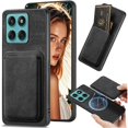 thumbnail image 1 of wonima11 for Motorola Edge 60 Fusion/Edge 60 Pro Magnetic Case with Detachable Credit Card Holder Slot, PU Leather Slim Fit Scratch Resistant Ultra-Thin Case for Edge 60 Fusion. TCK-Retro Black, 1 of 1