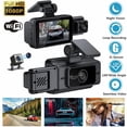 thumbnail image 4 of Danhjin Dash Cam Three Recordingl Dash Cam Front Inside Rear 1080P Driving Recorder for Cars Ir Night Vision Car Camera App Wifi Control Gravity Induction With 64G Card, 4 of 9