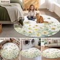 thumbnail image 6 of Area Rug 48in, Pastoral Daisy Floral Cute Bee Floor Carpet Living Room Rug, Summer Wild Flower Non-Slip Welcome Mat Indoor Rugs for Bedroom Dining Room, 6 of 9