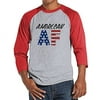 Custom Party Shop Men's American AF 4th of July Red Raglan Shirt