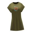 thumbnail image 4 of Vestido de verano para mujer, vestido con cuello redondo, para oficina, vacaciones, compras, fiesta M, 4 of 7