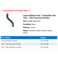 thumbnail image 2 of Lower Radiator Hose - Compatible with 1955 - 1962 Chevy Corvette 1956 1957 1958 1959 1960 1961, 2 of 2