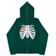 thumbnail image 3 of Sudadera con esternón oscura Y2K europea y americana, sudaderas con capucha para hombres y mujeres, pareja gótica, sudadera con cremallera larga de gran tamaño Harajuku, 3 of 5