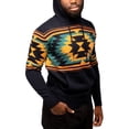 thumbnail image 4 of X RAY JEANS Mens Aztec Hooded Sweater, Blue, 2XL, 4 of 6