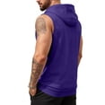 thumbnail image 3 of Dresfit Tank Tops for Men Sleeveless Zip Up Hoodie Hooded Quarter Zip Hawaiian Shirts Summer 2026 Muscle Fit Cut Off Big and Tall Athletic T Shirts Purple L, 3 of 5