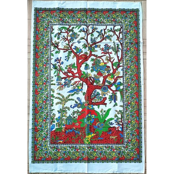 Tugana Craft Hippie Gypsy Tree of Life Tie Dye Boho Wall Hanging Mandala Yoga Tapestry Gift Décor