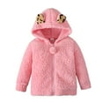 thumbnail image 2 of ATOGUTA Toddler Coat Fleece Zip Up Hoodie Bear Ears Fuzzy Jacket Hooded Teddy Coat Winter Shacket Warm Outwear Cardigan Pink, Size 1T-4T, 2 of 6
