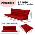 thumbnail image 5 of SDJPOI Porch Swing Replacement Cushion, 4" Thick Waterproof 2-3 Seater Bench Cushion with Backrest, Outdoor Swing Cushions for Outdoor Furniture（Red,40*40in）, 5 of 6