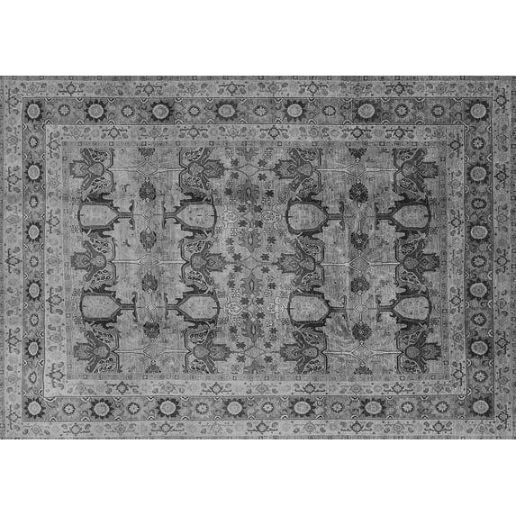 Ahgly Company Indoor Rectangle Oriental Gray Industrial Area Rugs, 2' x 5'