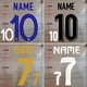 thumbnail image 2 of Conjuntos de nombres de fútbol para adultos Número personalizado 10# 7# 20# 7# Alto 23/10cm Adhesivo de transferencia caliente Kits de fútbol Camisetas Número Parche para planchar, 2 of 5