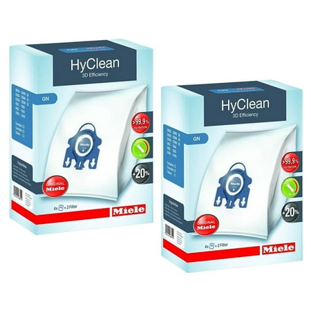 Miele GN HyClean 3D Efficiency Dust Bags for Miele Vacuum, 2-Boxes of 4 Bags & 2 (Best Miele Vacuum For The Money)