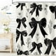 thumbnail image 1 of Dznils Cortina de Ducha con Lazo Negro y Ganchos, Cortina de Baño de Tela Estética Moderna, 72" x 72", 1 of 12