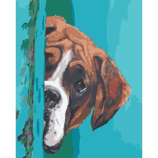 Wdftyju Cuadro pintado a mano Perro digital Dibujo para colorear Decoración para el hogar Arte de pared moderno Wdftyju 3he9uy6tt7qb5sj2