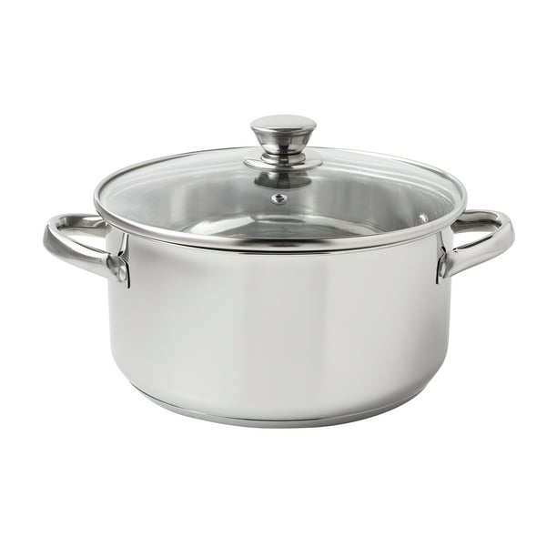 Mainstays Stainless Steel 5Quart Dutch Oven with Glass Lid