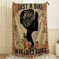 thumbnail image 3 of Just A Girl Who Loves Books Throw Blanket Fannel Fleece Microfiber Plush Bed Blanket Super Soft Blanket for All Season Bed Couch Sofa 60x50 in for Teen, 3 of 6