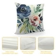 thumbnail image 4 of COMIO  Floral Throw Pillow Covers Farmhouse Decorative Pillow Covers Navy Watercolor Flowers Pillowcase Boho Roses Blue White Square Cushion Covers Sofa Bed Décor., 4 of 5