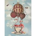 thumbnail image 2 of Art.com Flamingos in Teacup Stretched Canvas Print Wall Art by Fab Funky, 18" x 24", 2 of 4