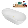 thumbnail image 4 of 63" Streamline B-236-30-GLD Soaking Freestanding Tub and Tray With Internal Drain in Polished Gold, 4 of 10